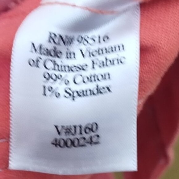 VTG Y2K Coldwater Creek Fitted 3/4 Sleeve 3-Button Cotton Jacket Sz 4 Boho Coral - Picture 5 of 7